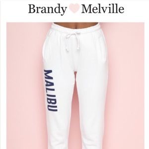 Brandy Melville White Malibu Sweatpants Joggers